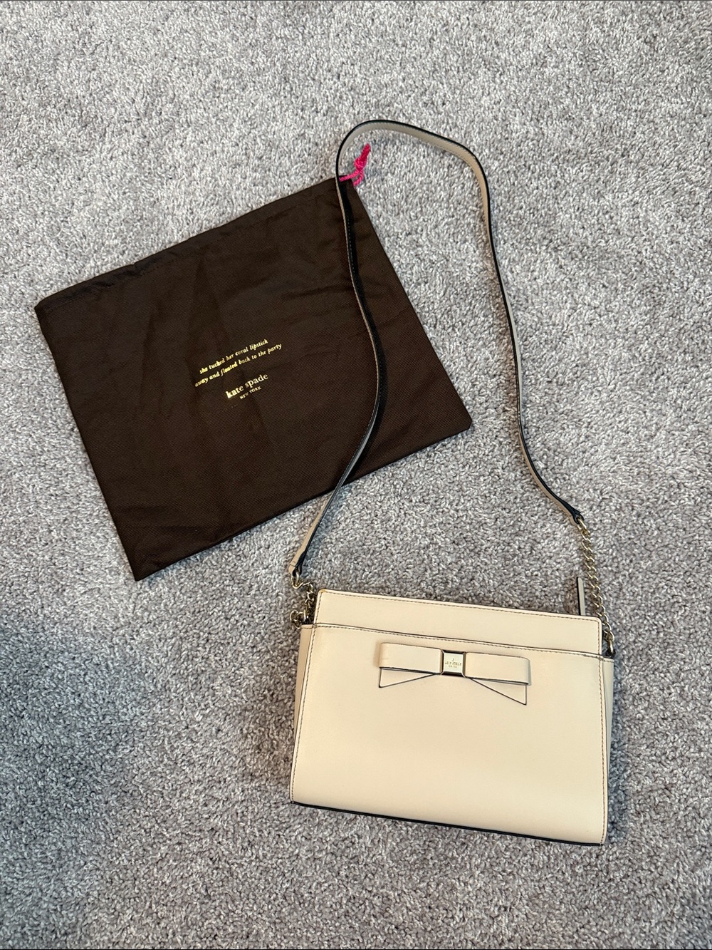 Kate Spade Cream Bow Crossbody Bag - Picture 1 of 12
